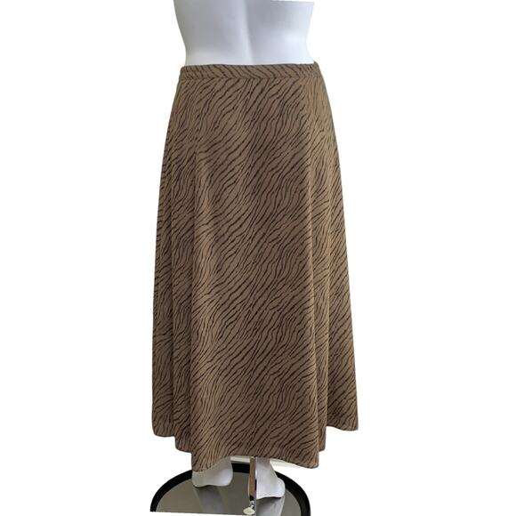 Nygard Collection Skirt Set Size 16 Animal Print Blouse Brown Black Vintage Maxi - Picture 8 of 13